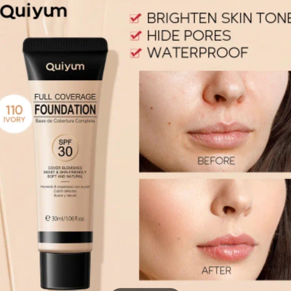 NEW QUIYUM FULL COVERAGE FOUNDATION - Picture 1 of 5